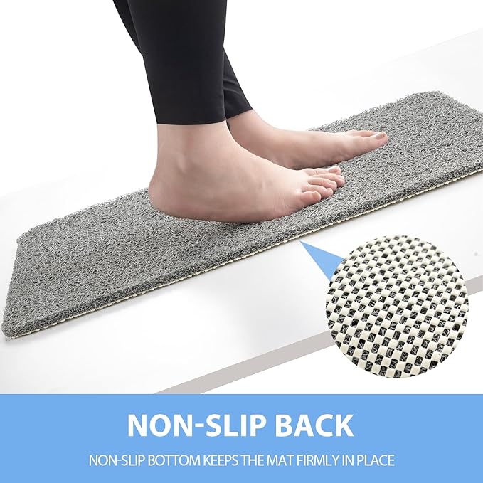Hargiis Non Slip Shower Mat, Anti Slip Bath Mat, Quick Drying Bath Tub Mats, Foot Scrubber Mat, Anti Slip Mat for Tub, Floor, Bathroom, Home, Kitchen, Hotel (Grey 24”x24”)