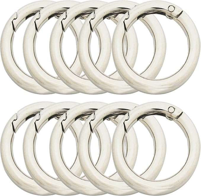 3/2.5/2/1.5 inch Big Round Carabiners Clips Metal Trigger Spring O Rings Snap Hooks DIY Charms Accessory for Keychains Bags Purses Crafts Making