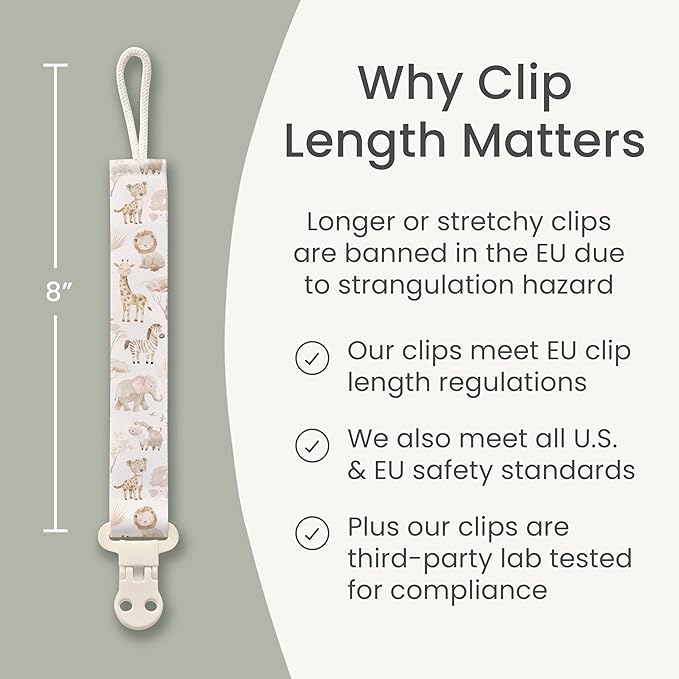 Stadela Baby Pacifier Clip Holder - Girl or Boy Unisex 4 Pack Gift Set – Boho Modern Neutral Brown Yellow White Sage Green Solid Colors (Hayden)