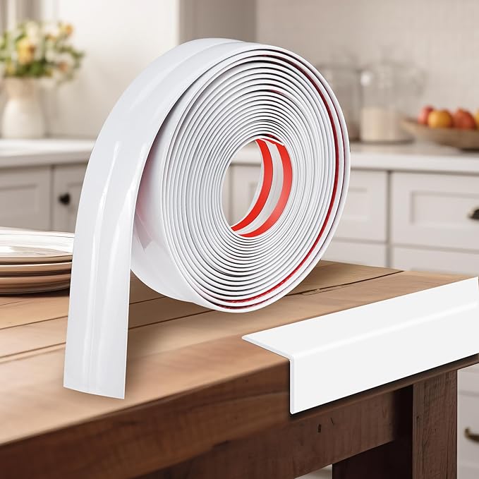 1.6 Inch x 40 Feet Wall Corner Protector Peel and Stick Corner Trim Molding Strip Self Adhesive Wall Edge Protectors Guards for Edge Ceiling, White