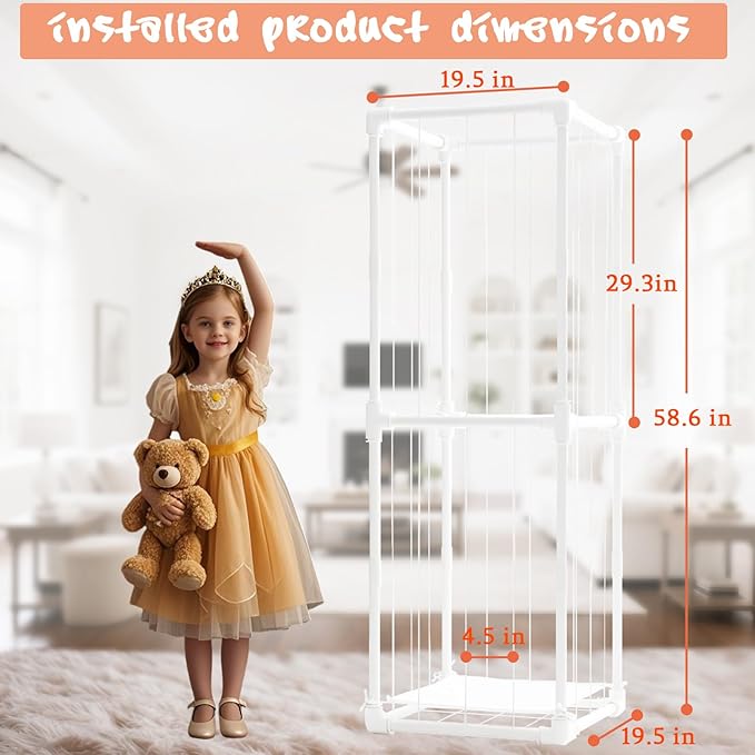 puheca Large Stuffed Animal Storage Organizer, Creative PVC Stuffed Animals Storage Zoo Cage, Vertical Space Saving Large Capacity Plush Toy Zoo Holder for Kidroom Playroom-White