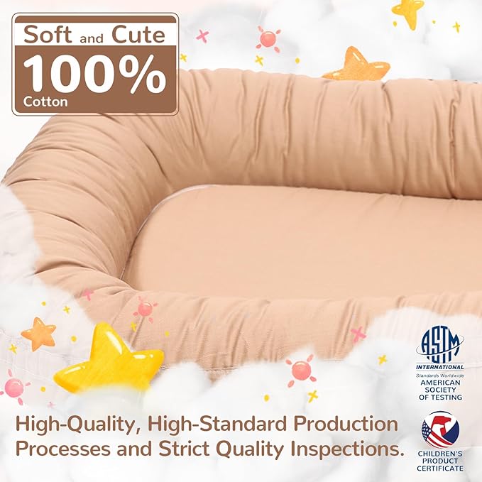 EAQ Baby Lounger, Infant Lounger for Newborn,Portable Baby Nest Cover Breathable & Soft, Newborn Essentials