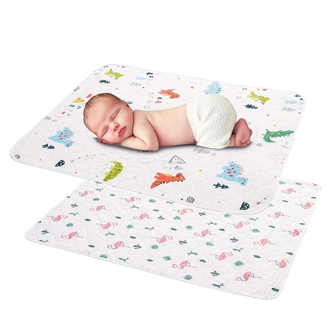 Catteyonce Baby Portable Diaper Changing Pad,Waterproof Changing Mat,Soft Comfortable,Foldable Travel Pad,Toddler Essentials Must Haves,Newborn Shower Gifts(2 Pcs-27"x35")