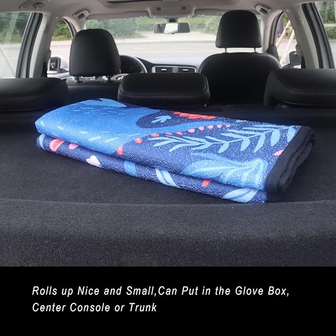 LoyaGour Car Seat Cover Protector Front Seats,for Gym Workout,Running,Swimming,Beach and Hiking,Waterproof Sweat Towel Bucket Seat Covers for Cars SUV Trucks (Dinosaur, 2Pcs)