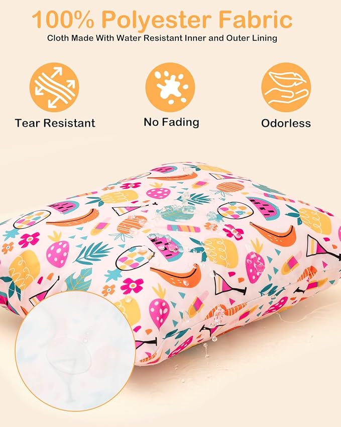 ALVABABY 2pcs Waterproof Wet Dry Bags,Reusable with Two Zippered Pockets,Baby Cloth Diaper,Travel,Beach,Pool,Daycare,Soiled Baby Items,Yoga Gym Bag,Swimsuits or Wet Clothes 2LW05