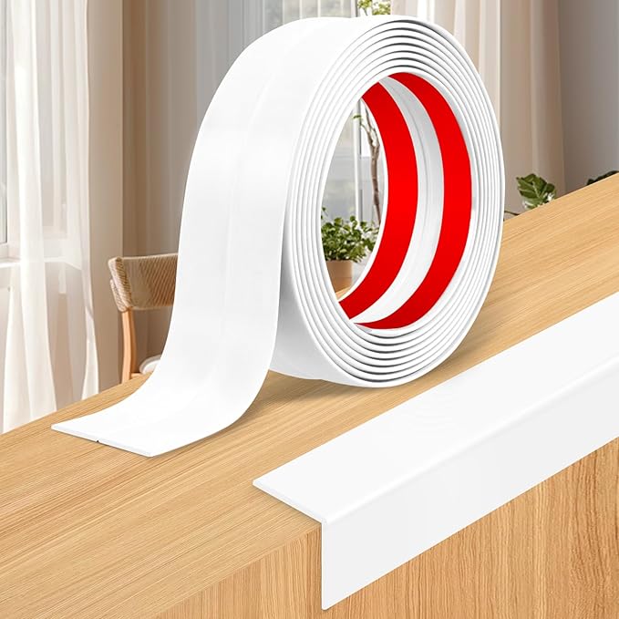 Wall Corner Protector Moulding Trim Peel and Stick Wall Corner Guards Trim Flexible Self Adhesive Edge Protector Moulding, 1.6 in x 40 Ft, White
