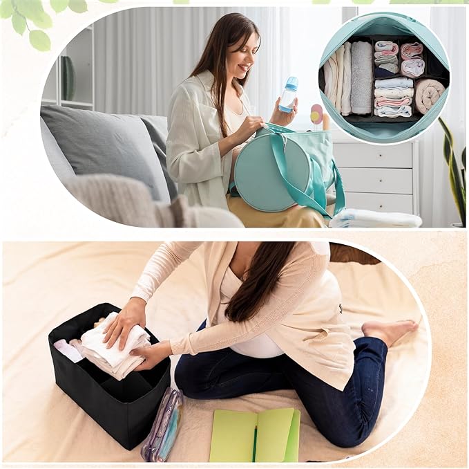 Mifoci Diaper Bag Insert Organizer 12 x 8 x 6.3 Inch Waterproof Multi Pocket Bag Purse Organizer for Work Tote Diapers