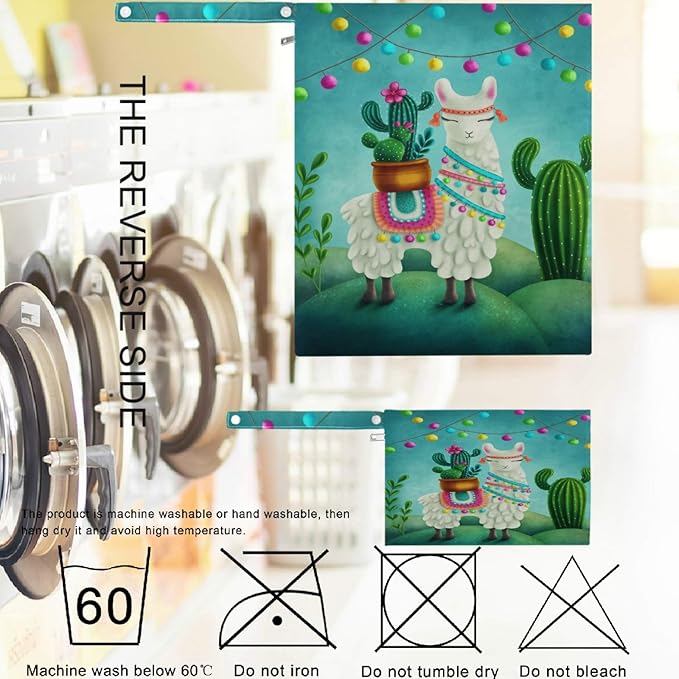visesunny Cute Llama 2Pcs Wet Bag with 2 Zippered Pockets Snap Handle Washable Reusable Roomy for Travel,Beach,Pool,Daycare,Stroller,Diapers,Dirty Gym Clothes, Wet Swimsuits, Toiletrie