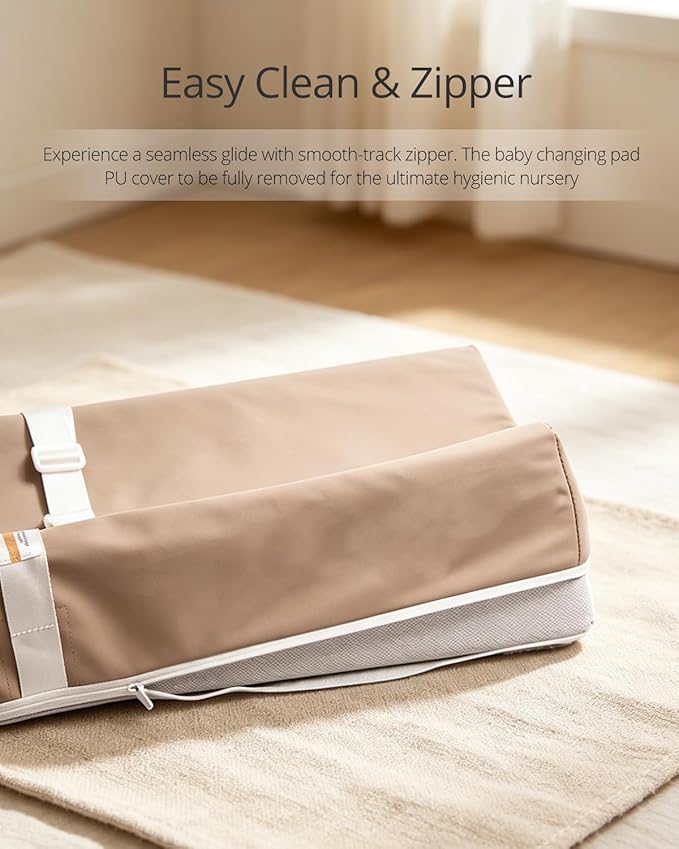 Baby Changing Pad, Changing Table Pads, Vegan Leather Wipeable Changing Pad, 32x16 in Waterproof Diaper Baby Changing Topper for Dresser, Table