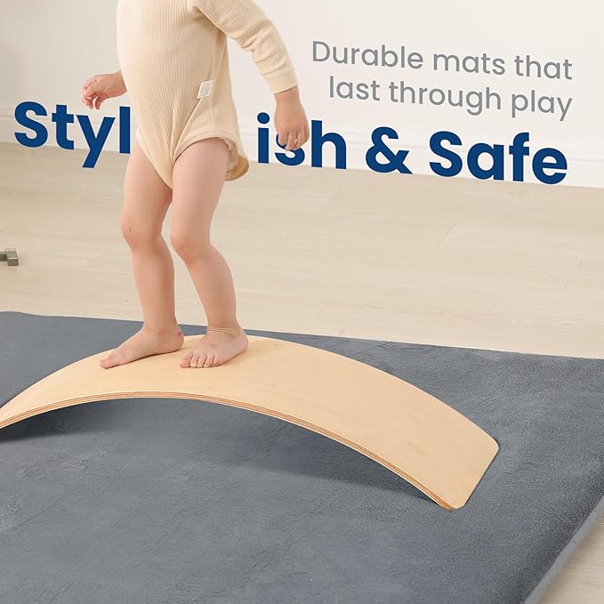 Baby Play Mat for Floor,50"×65" Playpen Mat for Toddler,Infant,Kids,1.3" Thick Elasti Foam Non-Slip Nursery Rug,Water Repellent Soft Padded Floor Mats for Tummy Time,Crawling(Dark Grey)