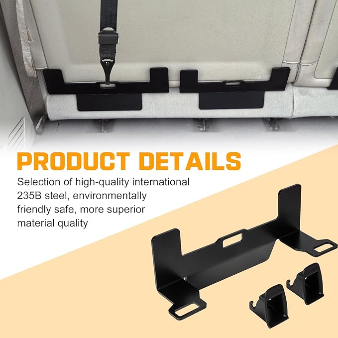 ISOFIX Universal Car Seat Mount Bracket, Child Safety Car Seat Latch Anchor Kit, Steel Seat Latch Interface Bracket, ISOFIX Belt Connector for Commercial Vehicles, and Caravans, 12.6*5.43*4.29"