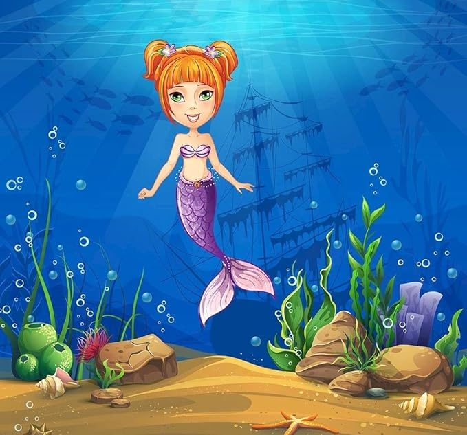 Pup Go Mermaid Projector Flashlight for Kids Ages 3+, Ideas Christmas Stocking Stuffers Gifts for Girls, Pink Fairy Little Mermaid Toys, 3 Discs 24 Images, Kid Night Light Projector