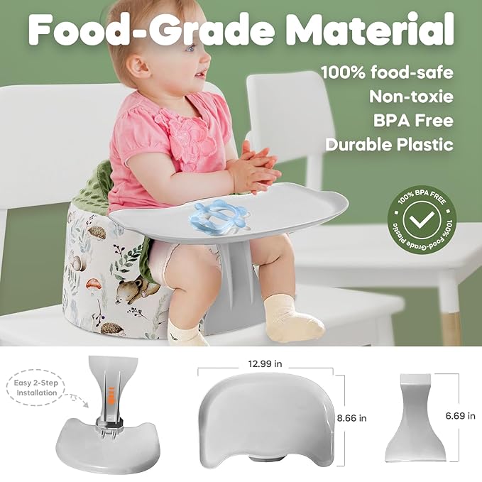 Seat Cover and Tray Sets Accessory Compatible with Bumbo Floor Seat for Baby,Breathable Accessory Compatible with Baby Seat - Easy to Install and Remove
