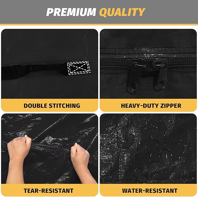 Mattress Bags for Moving and Storage, BETU Twin Mattress Protector Waterproof Mattress Cover with 8 Heavy Duty Handles and Zipper Extra Thick Moving Supplies for Dorm Bed Reusable (77x42x13.5 Black)