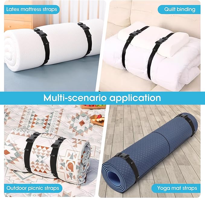Multifunctional Floating Mat Straps With Quick Release Buckles, Suitable For Baby Pads, Yoga, And Water Activities, Reusable Fastening Strap With Pull Handle Design - 2pack