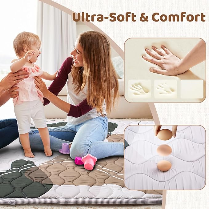 Beavtaens Baby Play Mat, 50x50 Playpen Mat, Thick Soft Foam Playmats for Baby, Foldable and Washable Baby Crawling Mat for Floor(Scandinavia)