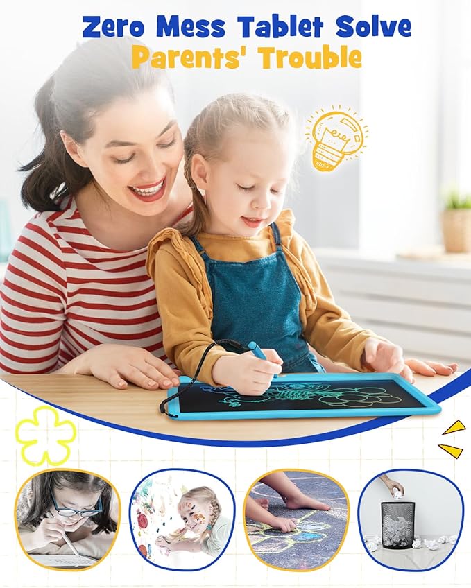 TEKFUN Birthday Gifts for Kids, 16inch LCD Writing Tablet Drawing Board, Teen Girl Boy Gifts Age 10 and Up, Birthday Gifts for All Age Groups, Erasable Writing Tablet for Business Meeting (Blue)