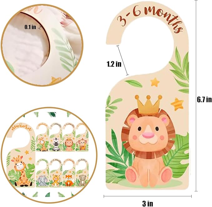Baby Clothes Divider Wooden for Kid Closet - 8 Baby Closet Dividers Size Label for Boy & Girl, Baby Clothes Organizer Dividers - Cute Nursery Decor