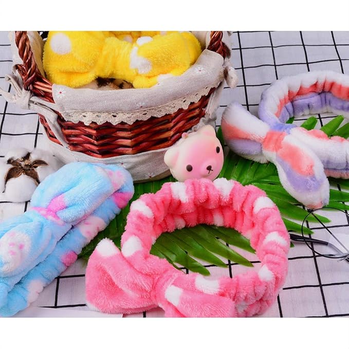 8 Pack Spa Headbands for Women Facial Makeup Headband Stocking Stuffers For Women Teen Girls Coral Fleece Easter Basket Stuffers Valentines Galentines Day Gifts Hair Band Party Favors Christmas Gifts
