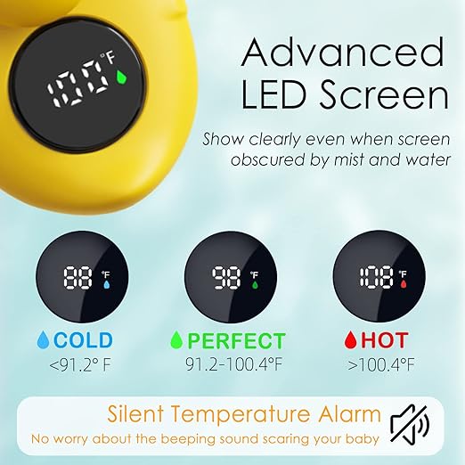 Baby Bath Tub Thermometer for Newborn - Bathtub Water Temperature Thermometer for Toddler, Safety Floating Bathing Tub Toy Newborn Bath Essentials, Gift for Mom Kid Girls Boys (Duck)