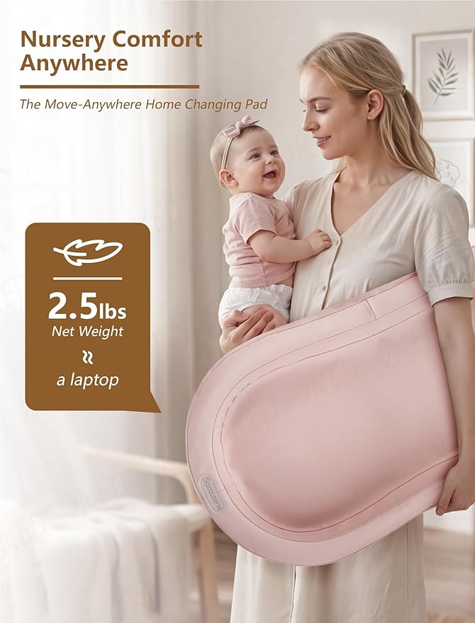 Wipeable Baby Changing Pad, Changing Pad Babies for Dresser Waterproof Standard Size in 30.7” * 15.7” for Diaper Changing on Table (Pink)