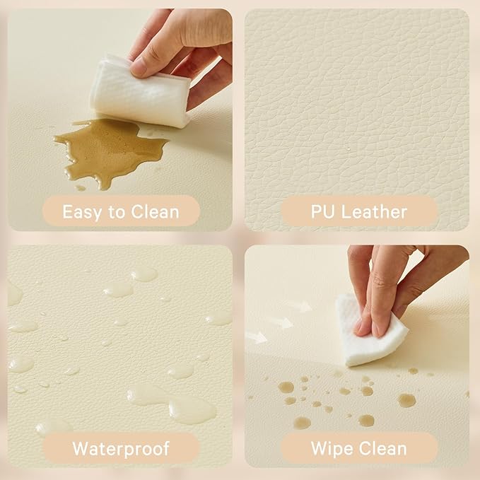 Waterproof Baby Play Mat for Floor Memory Foam 74 * 50 Cushion Playpen Playmat Tummy Time Crawling Mat Nursery Rug Thick Pad Create Soft & Safe Area for Infants,Toddler,Kids,Beige