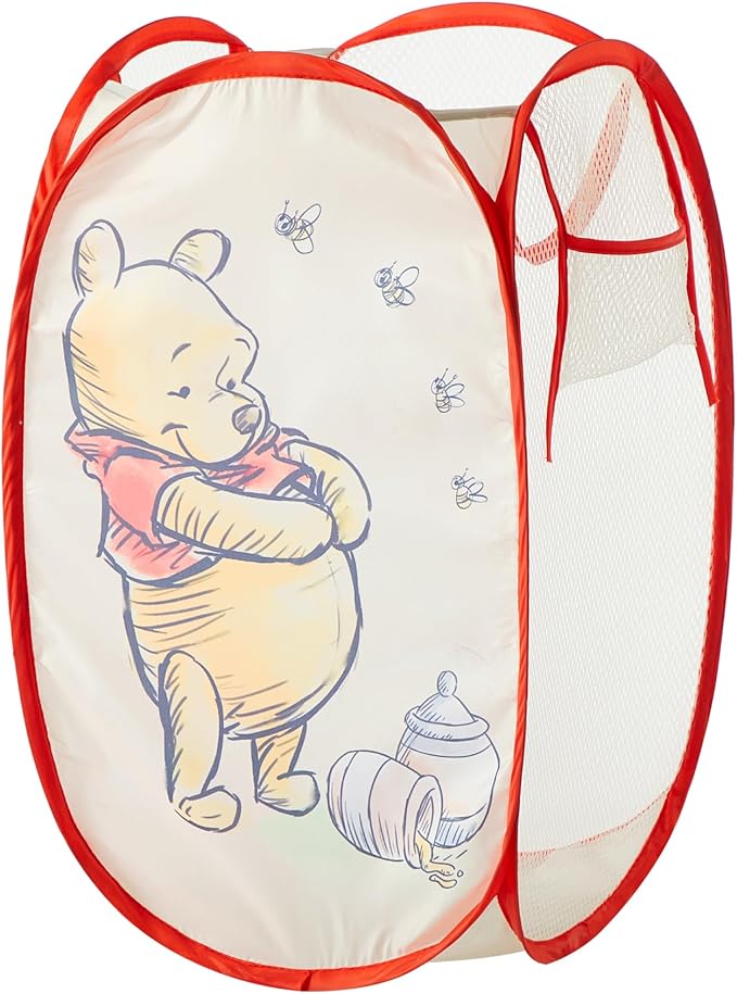Disney Winnie the Pooh Pop Up Hamper – Collapsible Laundry Basket with Durable Carry Handles – 21'' x 13.5'' – Lightweight Storage Bin for Nursery, Bedroom & Toys