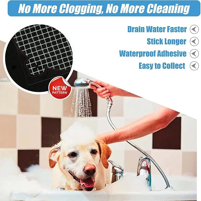 Hair Catcher Shower Drain Disposable Mesh Stickers, 35 Pack