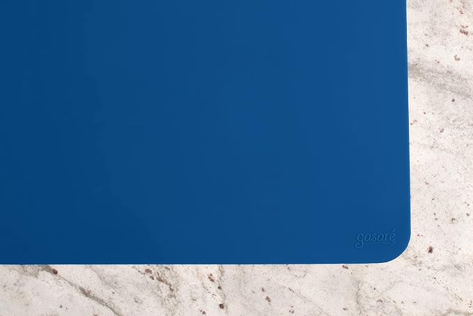 GASARÉ, Placemats Set of 4, Silicone Placemats, Table Mats, Non-Slip, Easy to Clean, Heat Resistant, Flexible, 20% Thicker, 16 x 12 inches x 1.1mm, Blue