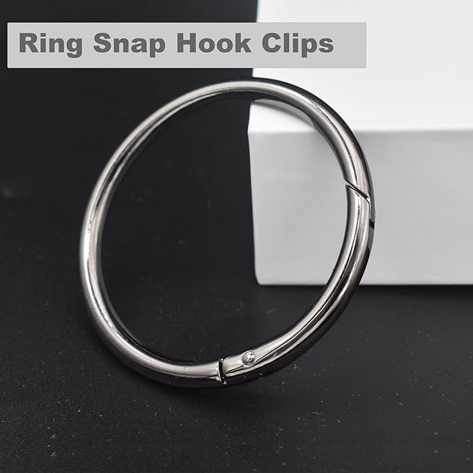3/2.5/2/1.5 inch Big Round Carabiners Clips Metal Trigger Spring O Rings Snap Hooks DIY Charms Accessory for Keychains Bags Purses Crafts Making