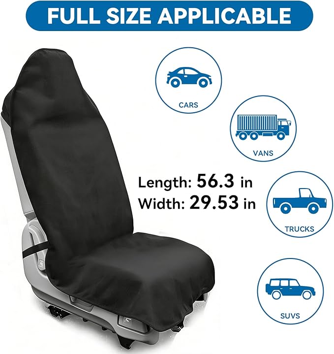 Washable Non-Slip Seat Protectors, Waterproof Car SUV Truck Towel Seat Cover, Universal Car Protective Front Seats Covers for Gym Workout, Running, Swimming, Beach and Hiking