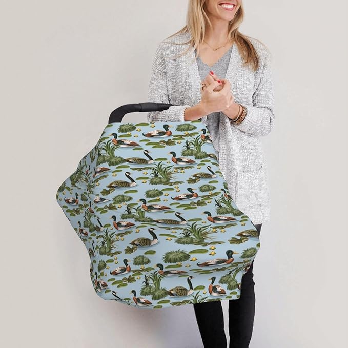 Duck Car Seat Canopy, Baby Breastfeeding Cover, Multi Use Baby Stroller and Carseat Cover, Boys and Girls Shower Gifts