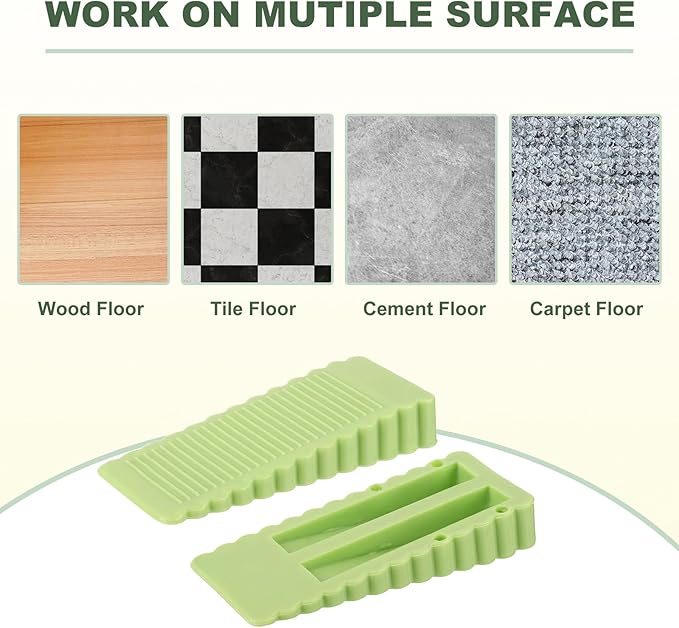 uxcell 6 Pcs Door Stoppers for Bottom of Door, 15mm/0.59 Inch Door Stops, Rubber Door Stopper Wedge Anti Slip, Window Stopper Door Stackable, Green