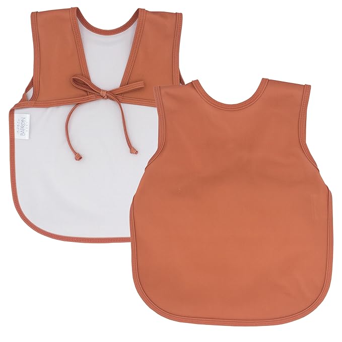 BapronBaby Minimalist Copper Bapron - No Neck Tie Safer Bib for Baby & Toddler - Soft Waterproof Stain Resistant - Machine Washable - Sz Baby/Toddler 6m-3T