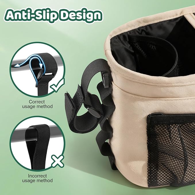 Guiseapue Universal Stroller Organizer with Cup Holder: Baby Essentials, Stroller Caddy with Shoulder Strap, Detachable Phone Bag, Stroller Accessories, Chirstmas New Moms Baby Gifts