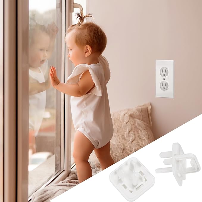 MECCANIXITY 20 Pack Outlet Covers Proofing, Plug Covers Easy Installation Electric Plug Protectors Safety Socket Cover Plugs Protector White