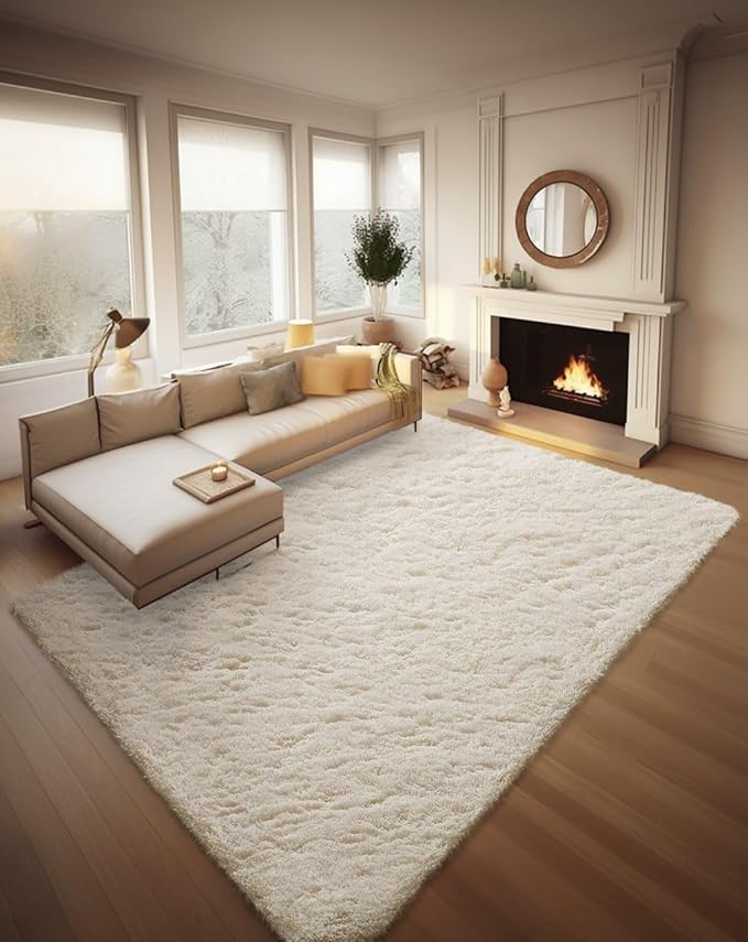 Ophanie Area Rugs for Bedroom Living Room,Color 2- Ivory,Size 8' x 10',Shape Rectangular