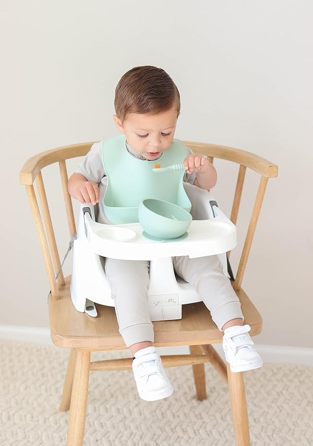 otterlove Silicone Bib – 100% Pure Platinum LFGB Baby Bibs with No Fillers – Wide Food Catching Pocket – Easy Clean – Mess Proof – Dishwasher Safe – BPA & Phthalate Free (2 Bib Pack - Sage & Sand)