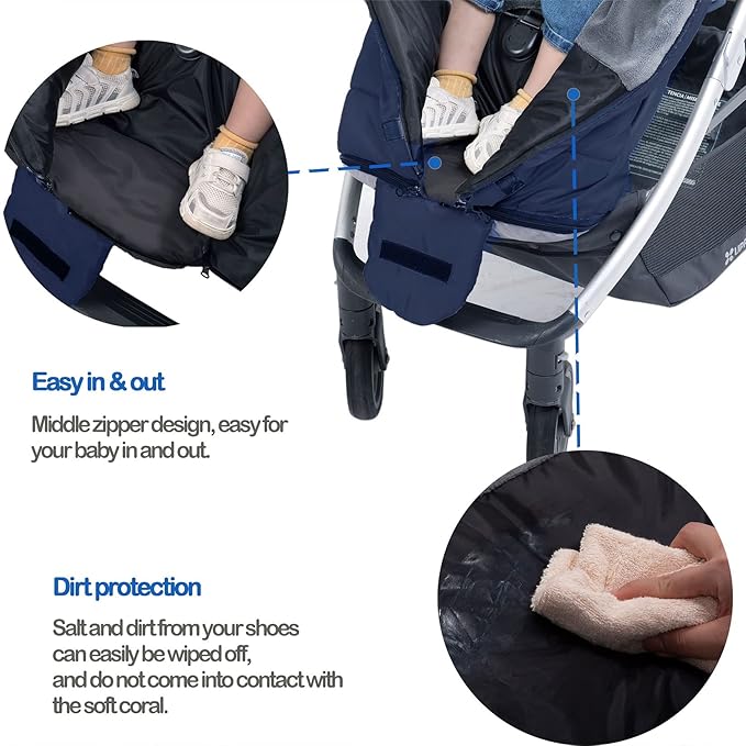 Yobee Winter Outdoor Tour Waterproof Stroller Bunting Bag, Warm and Comforatble Stroller Footmuff, Toddler Universal Stroller Sleeping Bag, Multi-Use,6 to 36 Months