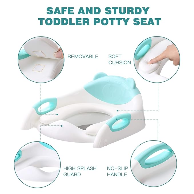 Potty Training Seat, SKYROKU Upgrade Toddler Toilet Seat for Kids Boys Girls, Potty Training Toilet, Splash Guard Anti-Slip Pad, Stabilized Base