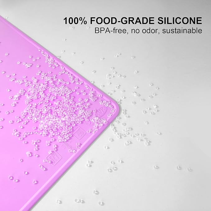 Large Silicone Mat 6 Pack, 20"x16" Silicone Craft Mats for Resin Jewelry Casting Molds, Food Grade Silicone Sheet with Raised Edge, Nonstick Waterproof, Dark Grey