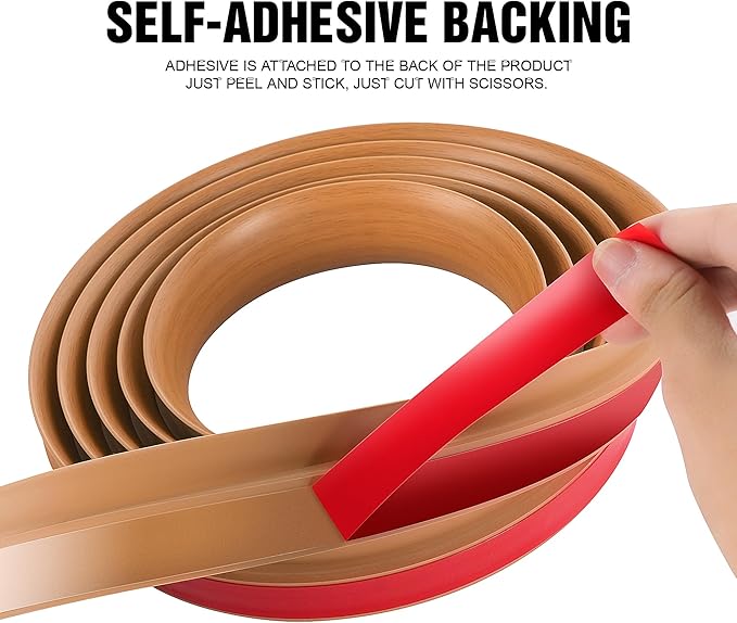BNELL Floor Transition Strip Self Adhesive-PVC Carpet & Floor Edging Trim Strip,Threshold Transitions Suitable for Threshold Height Less Than 10mm (9.84FT_Yellow Oak Grain)