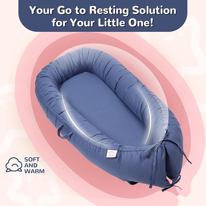 EAQ Baby Lounger, Infant Lounger for Newborn,Portable Baby Nest Cover Breathable & Soft, Newborn Essentials