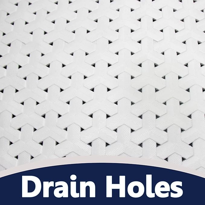 SafeLand- Non-Slip Bath, Shower, Tub Mat, TPR Material, Eco-Friendly, Non-PVC, Machine Washable, No Odor, with Powerful Suction Cups and Drain Holes, Tweed (15"x30" Translucent)