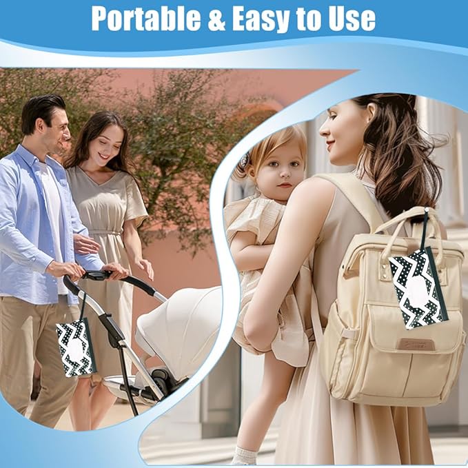 4 Packs Baby Wipes Dispenser,Portable Refillable Wipe Holder with Hanging Loop, Wet Wipes Container,Reusable Travel Baby Wipes Pouch for Indoor & Outdoor Using