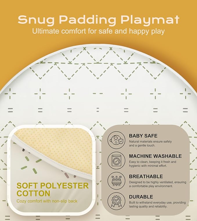 Little Dove Tummy Time Mat with 6 Toys, Macrame Baby Play Mat for Newborn, Baby Gym with 12 Milestone Cards, Stage-Based Sensory and Motor Skill Development Baby Play Gym, Non Slip Mat Washable, Green