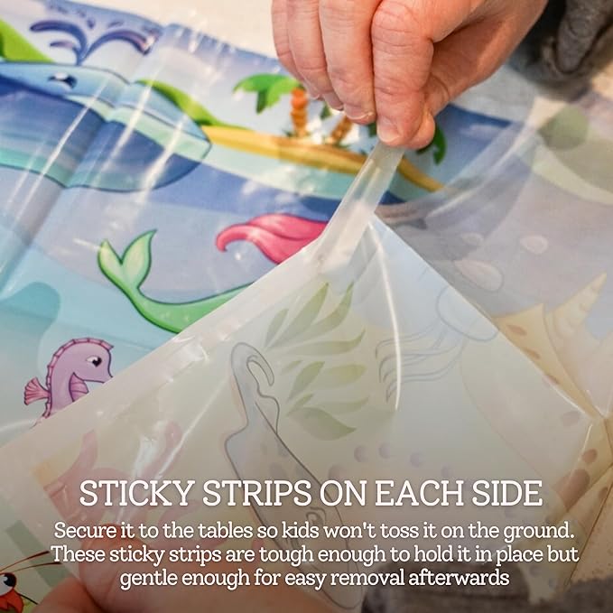 Disposable Placemats for Baby - Girls Designs Toddler Placemat That Sticks to Tables at Restaurants - (Assorted 40 Pack with 3 Designs)