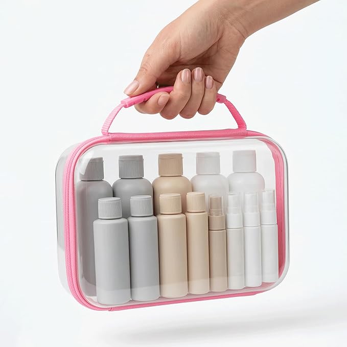 Large Toy Storage Bags with Handle,Clear Hard Shell Zipper Case, 3 Pcs Travel Toiletry Bag,Waterproof toys storage and Organizer Bags for Puzzles,Diapers,Cosmetics,Reusable Organizer Pouch