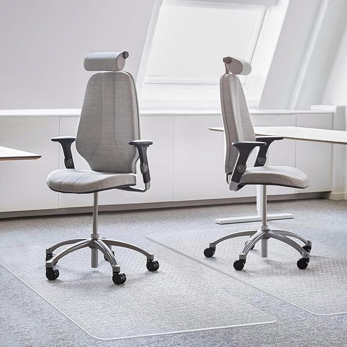 Office Chair Mat for Carpet Floor (2 Pack 36" x 48"), Slip Resistant Heavy Duty Under Desk Protector Carpeted Floors Mats, Rolling Computer Mats with Studs for Home and Office Low Pile Carpets