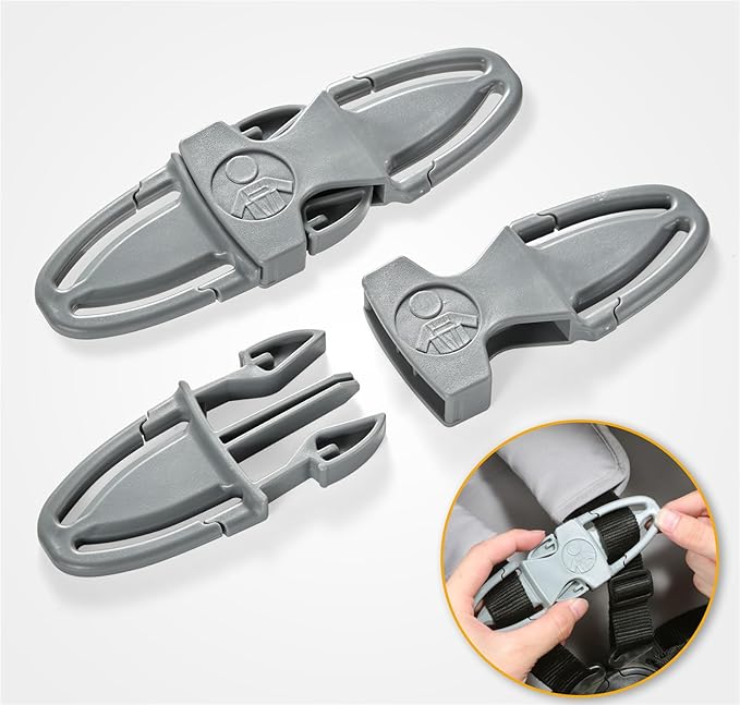 child Car Seat Chest Harness Clip Universal Replacement for Kids, Toddler, Stroller, baby essentials,1 piece, Black,Oval ( 6.89 X 3.98 X 0.87 inches)